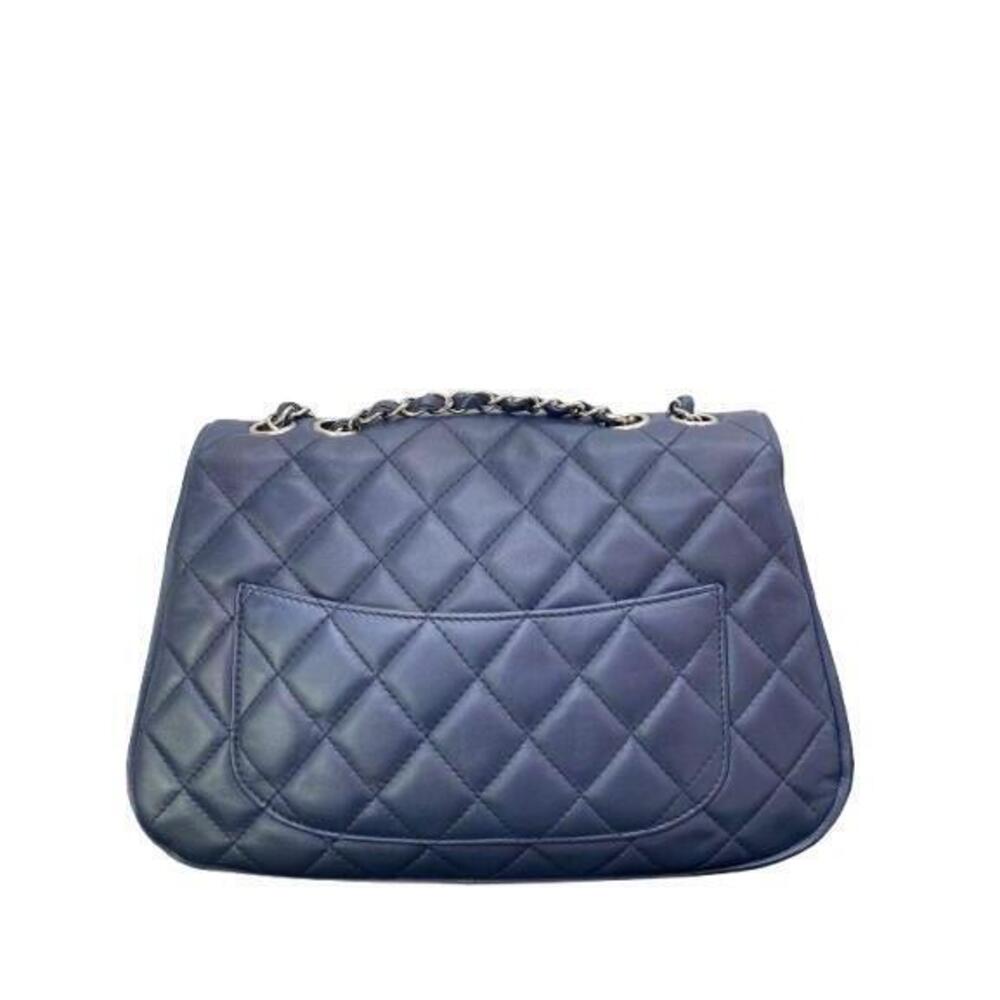 Chanel Shoulder Lambskin Mark Bag Navy Chain Coco Matelasse Blue
